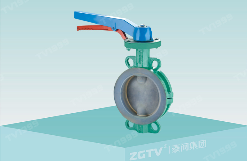 Fluorine lined wafer butterfly valve D371F46