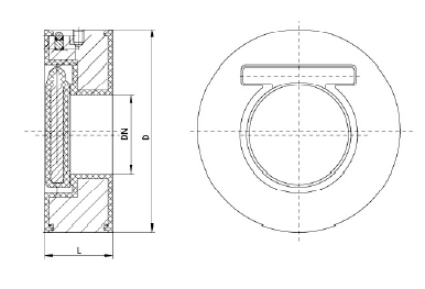 1襯氟對夾式止(zhǐ)回閥(fá)H74F46(圖(tú)1) 1襯(chèn)氟對夾式止回(huí)閥H74F46(圖1)