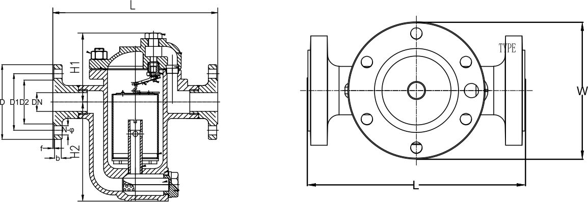 Inverted bucket steam trap (flange)(圖（tú）1)